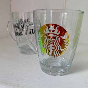 halloween starbucks glass mug