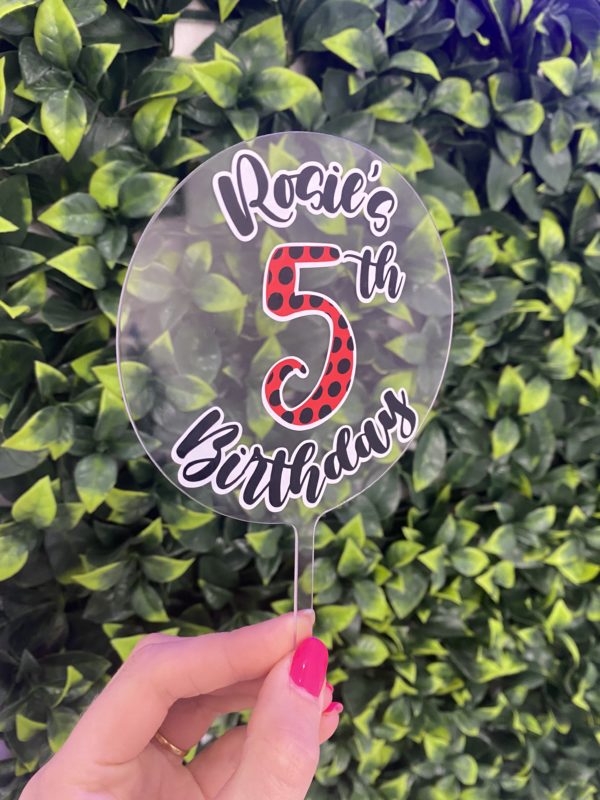 5th birthday Acrylic cake topper