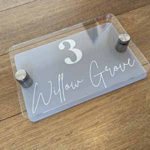 Door number plaque sign
