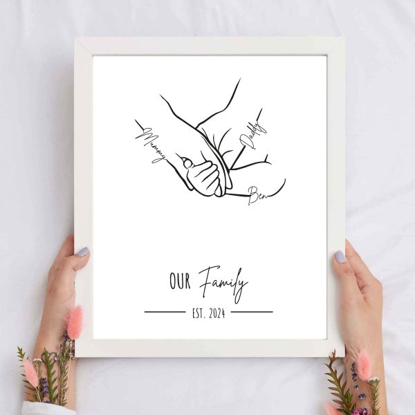 Family holding hands print framed mothers day gift